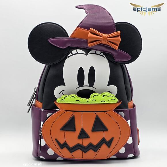 Loungefly Handbags - Loungefly Disney Minnie Mouse Witch Cosplay Pumpkin Halloween Mini Backpack Bag